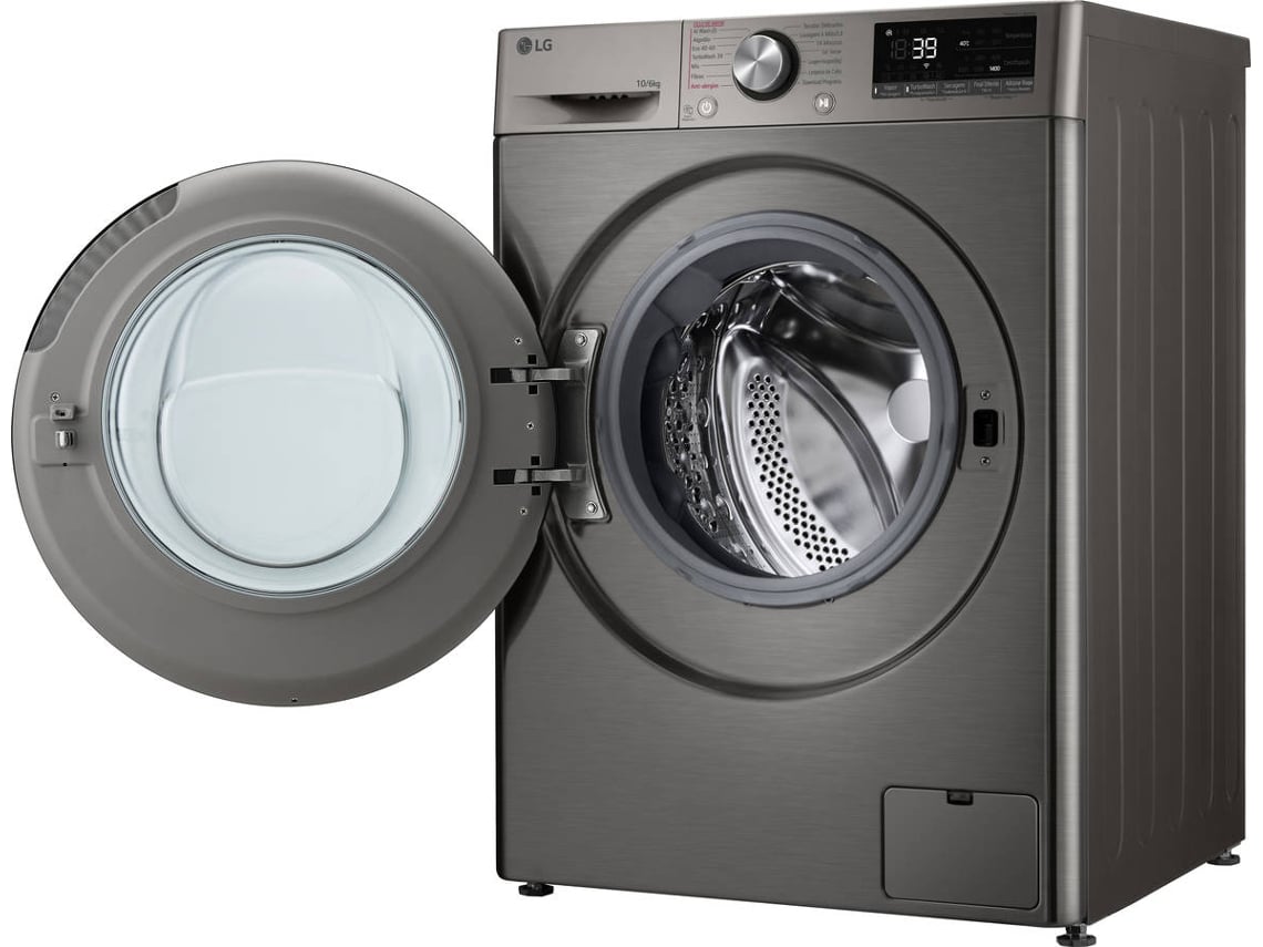 Máquina Lavar e Secar Roupa LG F4DR7010SGS Inox 10/ 6Kg 1400Rpm A