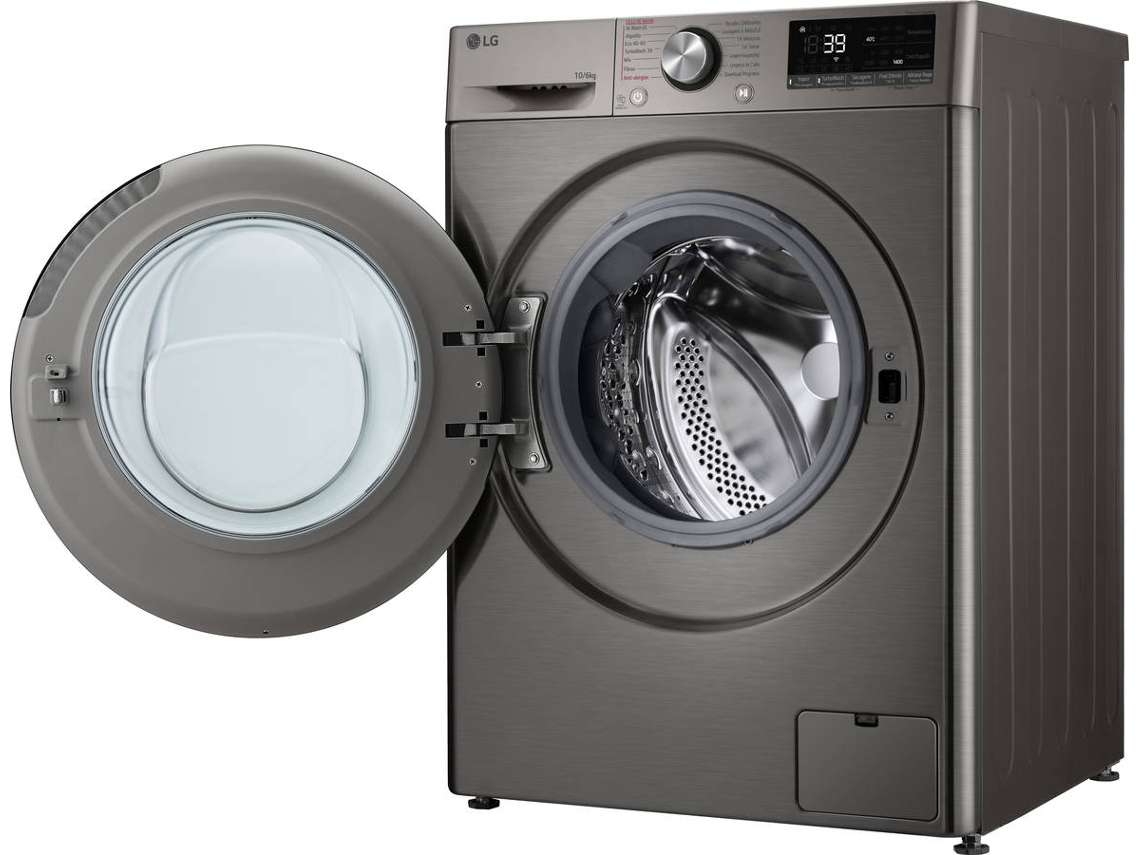 Máquina de lavar e secar roupa LG F4DR7510SGH, 10/6 kg, eficiência  energética A-10%/D, 1400 r.p.m., AI DD™, Steam™, TurboWash360™, EcoHybrid™,  branco