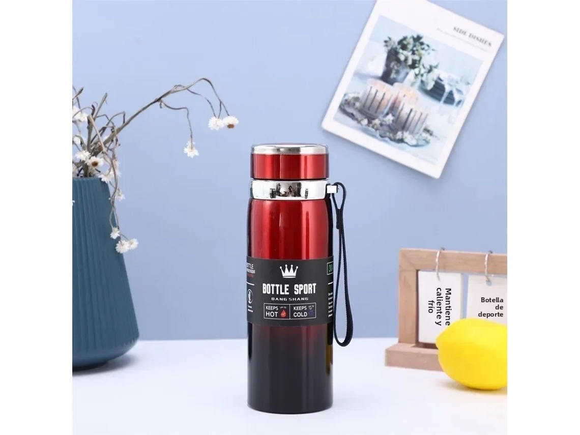 Garrafa de Água Térmica com Boca Larga, Aço Inoxidável Livre de Bpa, com Isolamento a Vácuo. MDUG (vermelho Claro a Vermelho)