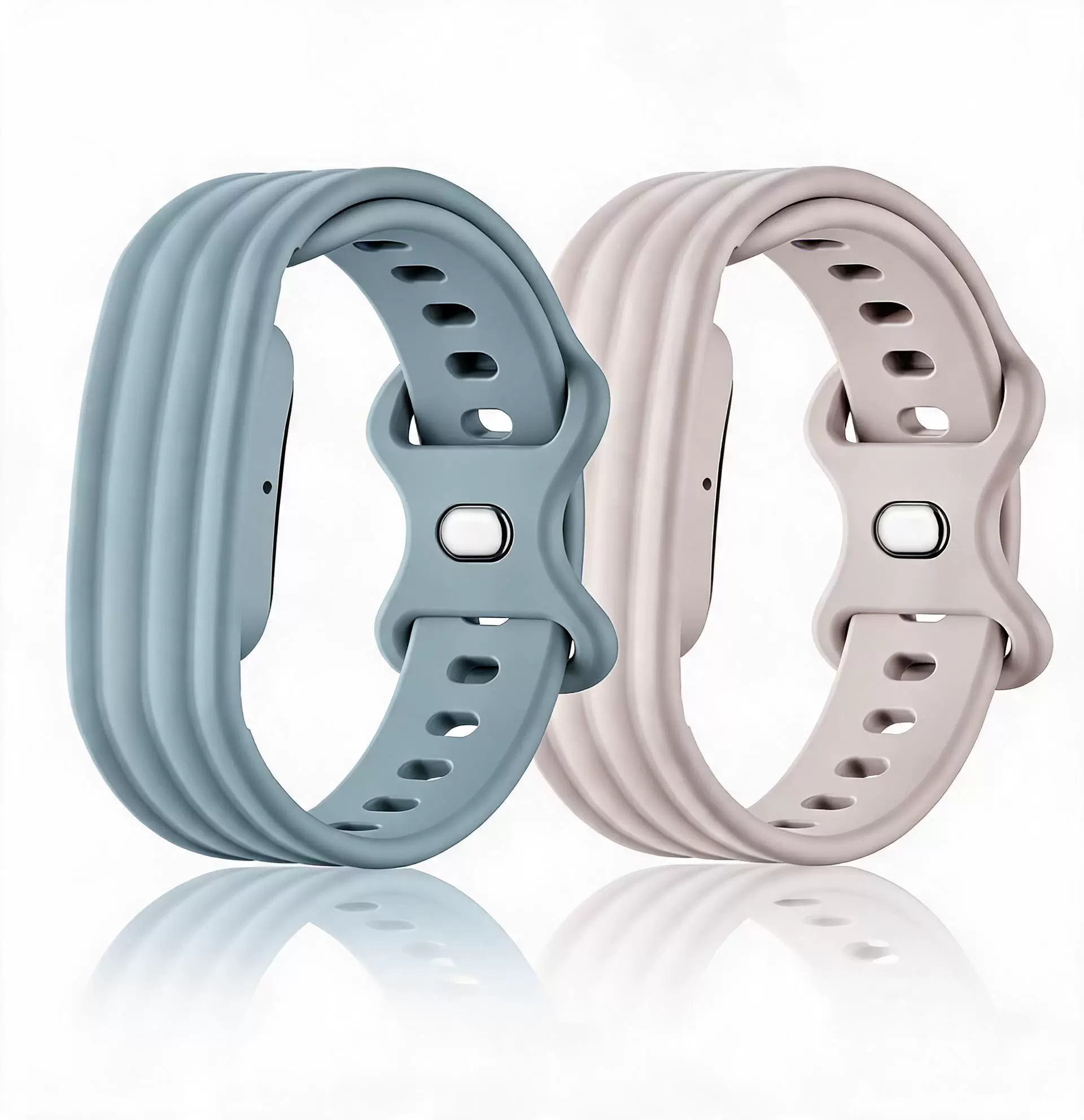 Bracelete Para Google Fitbit Air, Silicone Macio, 2 Peças（cinza E Starlight）czhhmart