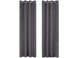 Conjunto De 2 Cortinas Blackout Com Isolamento Térmico E Antifrio Para Crianças, Cinza Escuro, 137 X 234 Cm, Cortinas Com Ilhós