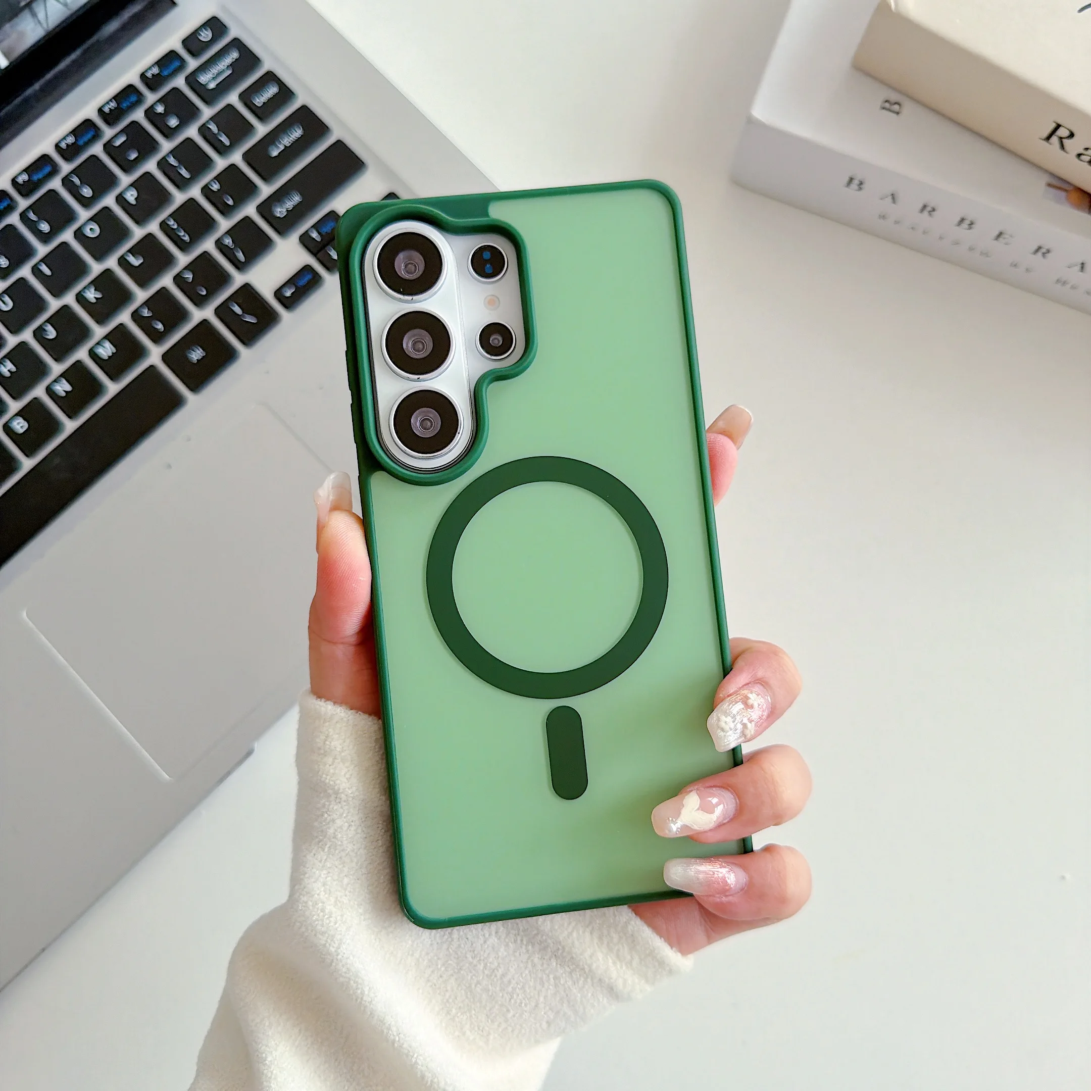 (galaxy A56) Capa Protetora Magnética Com Acabamento Fosco Resistente A Impactos.