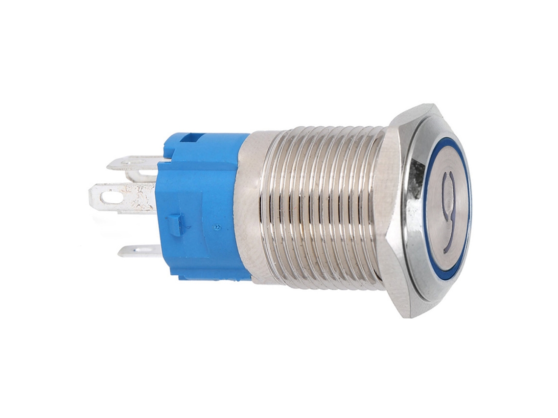 Interruptor de Botão 16mm Cabeça Plana Autoressetável