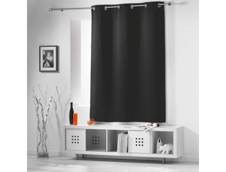 Cortina Blackout 140 X Alt.180 Cm Preto Liso EMINZA
