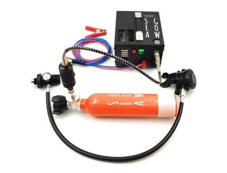 Conjunto compressor 12 Colts + mini tanque de mergulho + bóia SEAGOW 300 TU