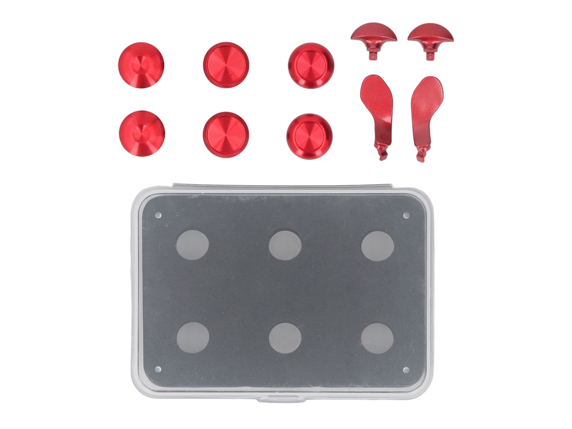 Kit de joysticks e palancas analógicas, aço inoxidável texturizado, para mando Edge, vermelho MARCA