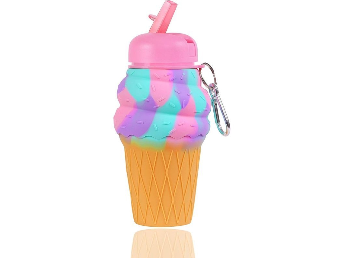 2026 botella de Água Linjou Helado 500ml para Niñas Estanca Rosa Resistente a Quedas
