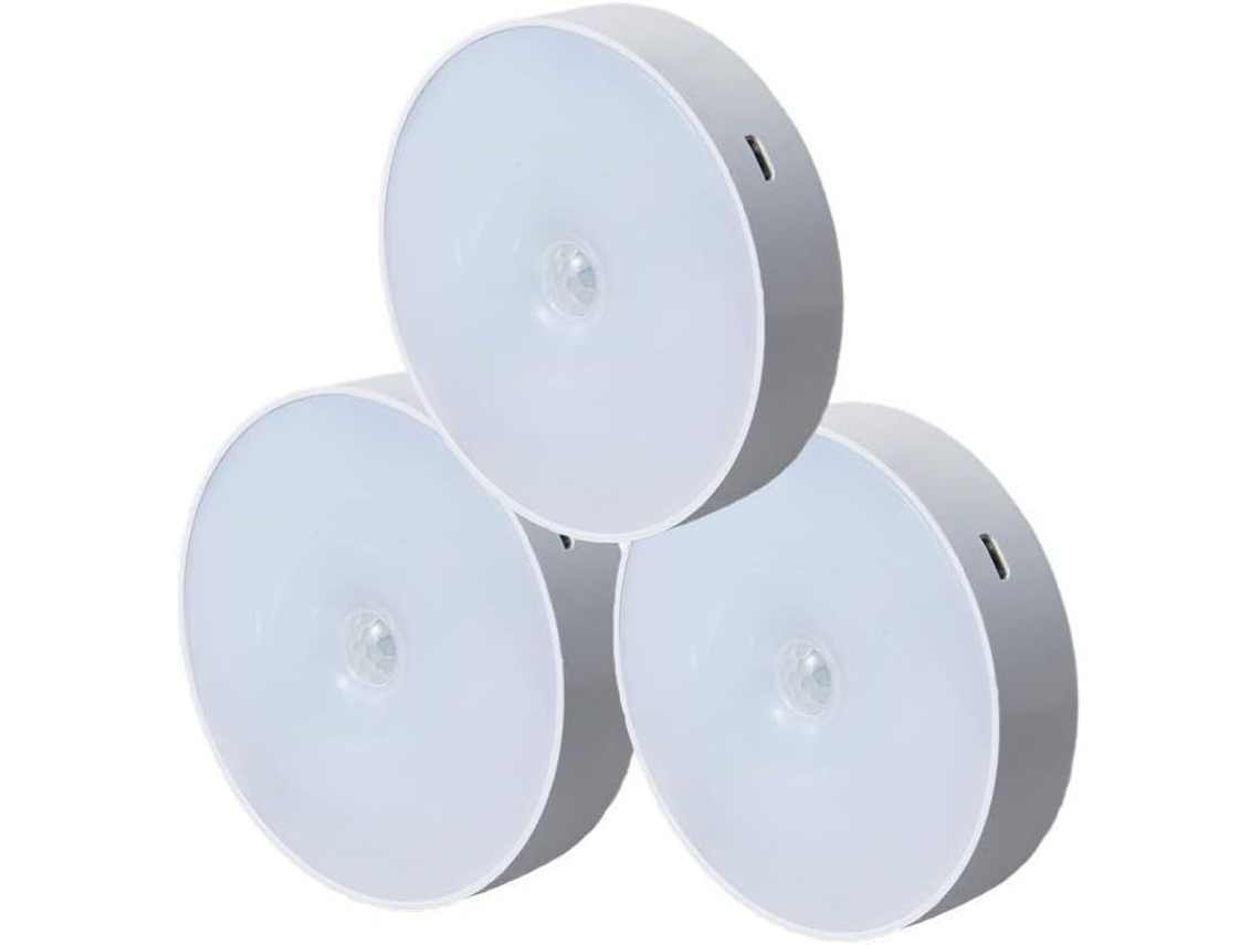 Nova Line 3 Pack Lâmpada Noturna Led Sem Fio com Indução Humana Modo Iluminação Carregamento Usb Portátil