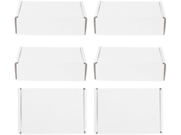 Conjunto de 6 Caixas Envio Brancas Topbathy, Fáceis Montar, Papelão Kraft, Versáteis para Embalagem e Pequenas