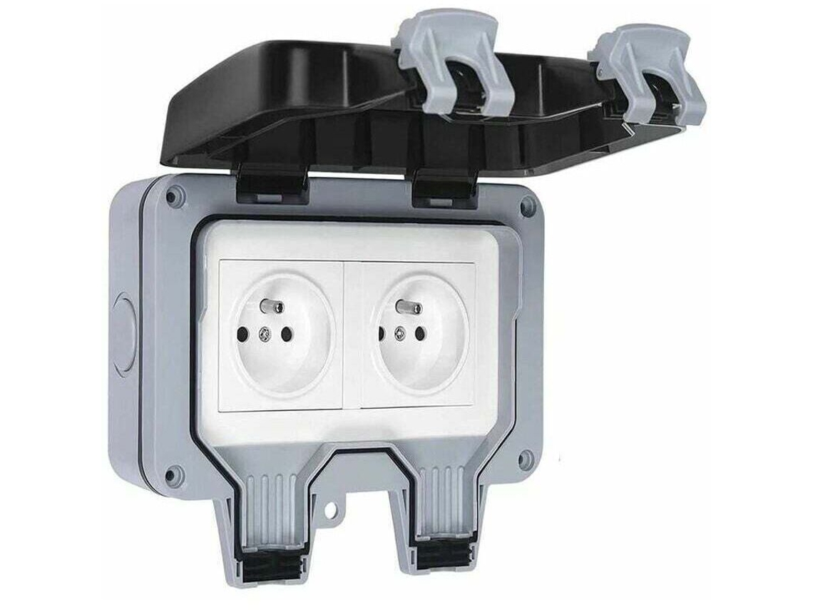 Tomada Dupla À Prova D'água Para Uso Externo, Ip66, 16a - Rwcomplete Power Socket..debuns