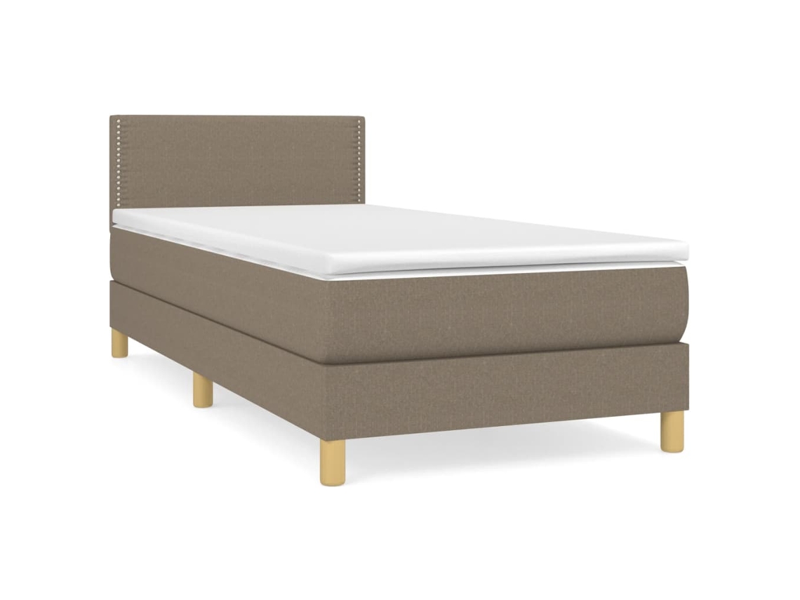 Box Spring Bed, Box Spring Beds Vidaxl Cinzento-acastanhado Tecido (90 X 190 Cm)