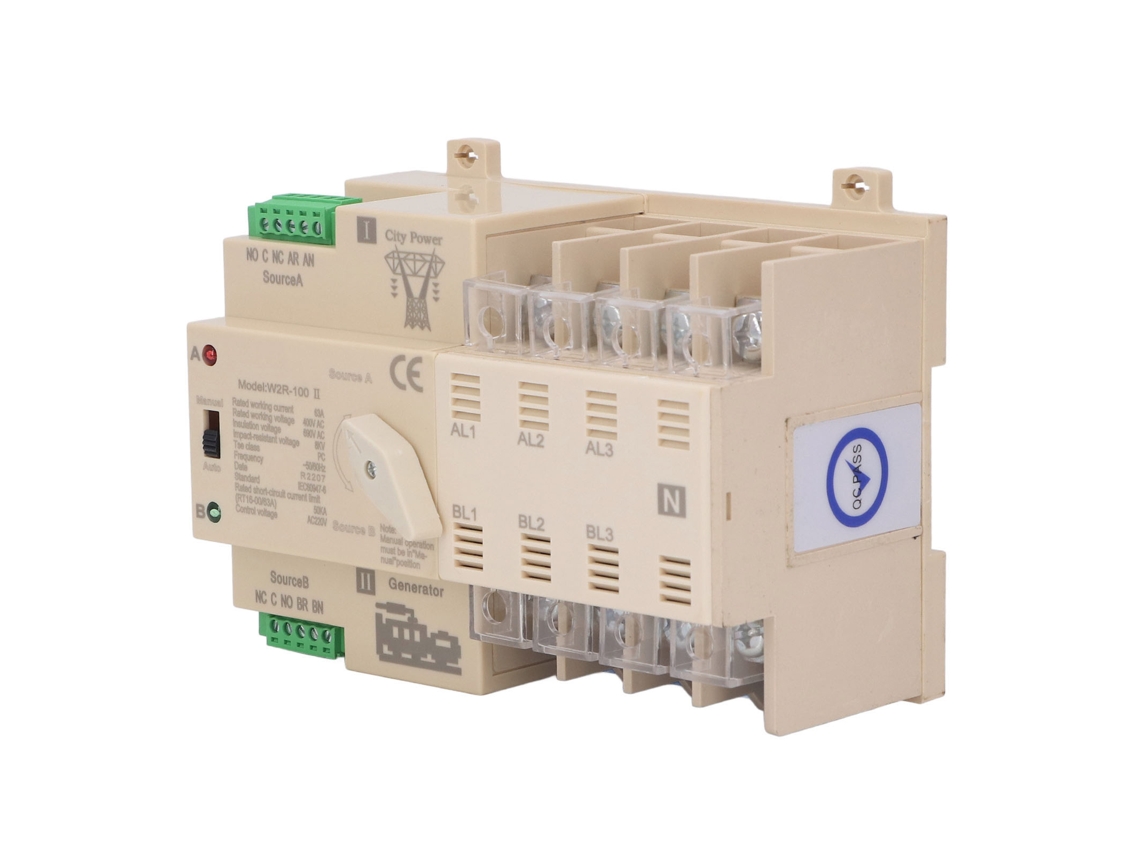 Laxiscreed Interruptor De Transferência Automático 4p Para Duas Fontes De Energia, Branco