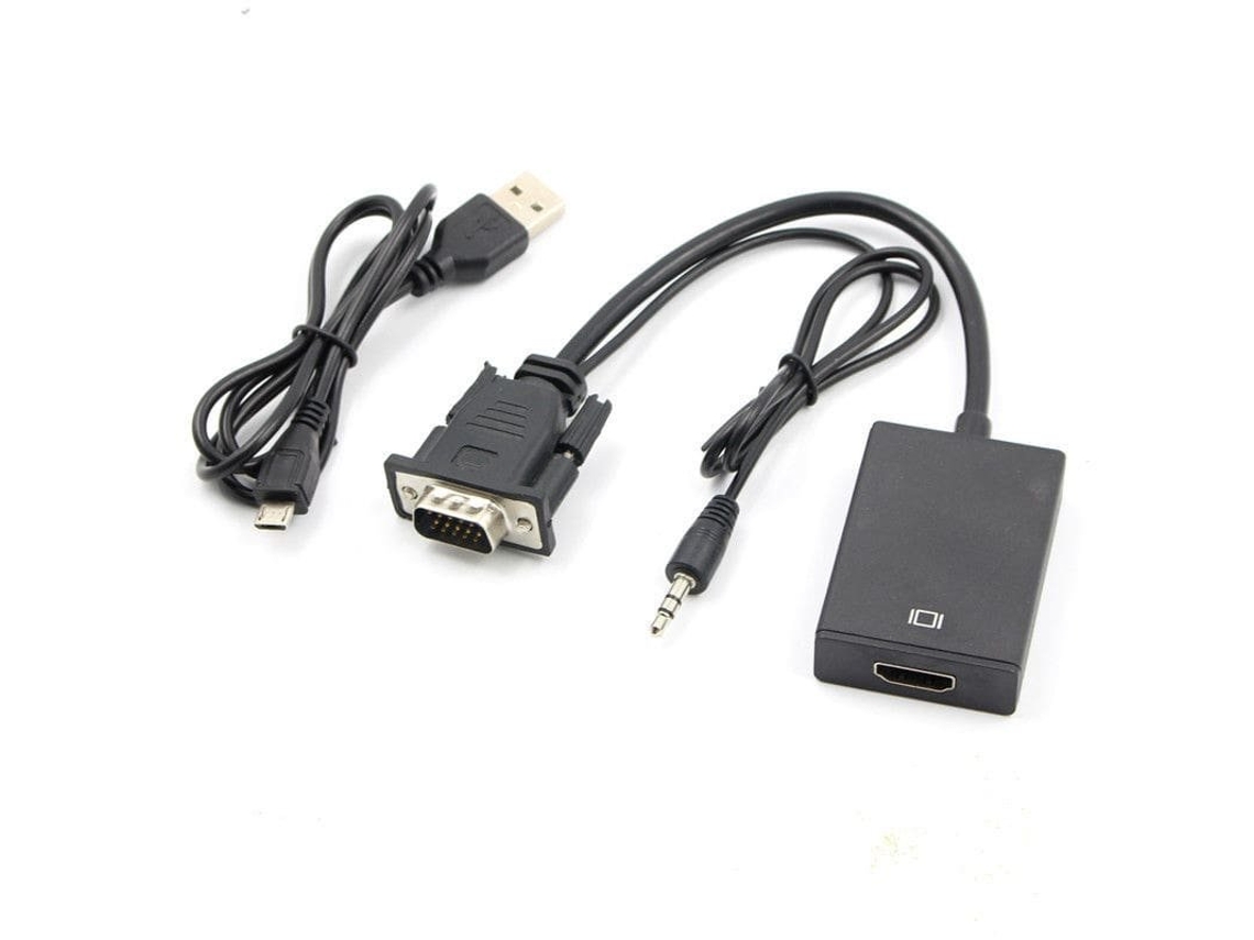 Cabo adaptador VGA para HDMI prático Slowmoose com transmissão de áudio