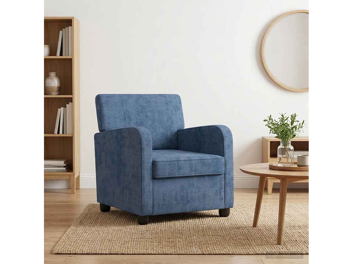 Vidaxl Poltrona Azul Chenille