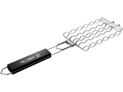 Pinça Para Churrasco Pretyzoom Em Aço Inoxidável Com Cabos De Madeira, Resistente Ao Calor, Formato Ondulado, Prática