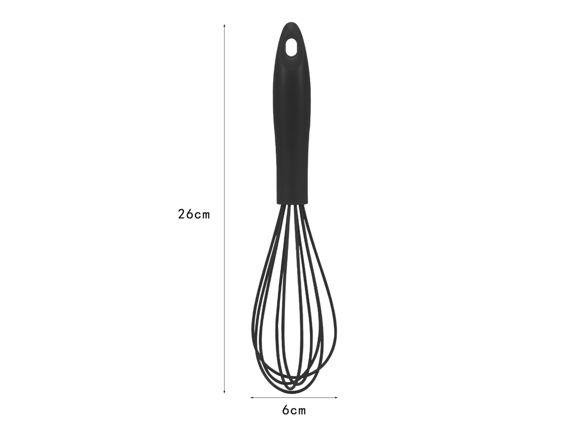 Batedor De Ovos Manual Silicone(preto)