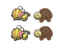 4pcs Amortecedores De Choque Para Raquete De Tênis Em Silicone Padrões Bonitos Tartaruga E Abelha