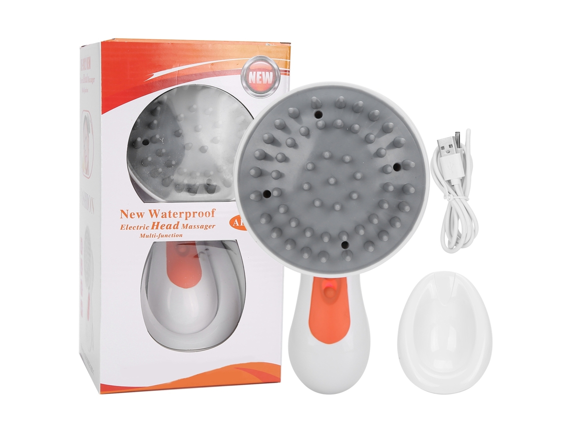 Massageador Elétrico De Cabeça À Prova D'água Com Vibração Escova De Massagem Para Couro Cabeludo