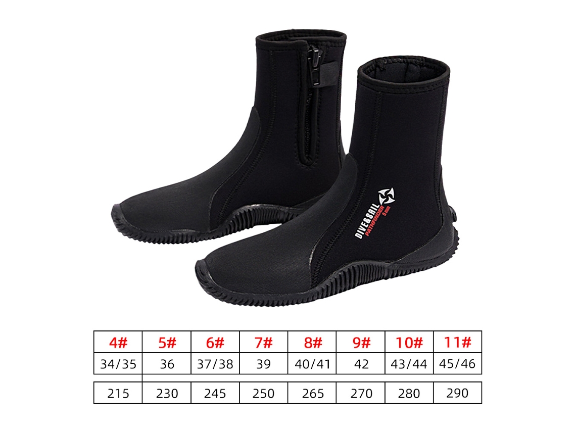 Botas de Mergulho Neoprene Anti derrubamento com Zíper S/MARCA