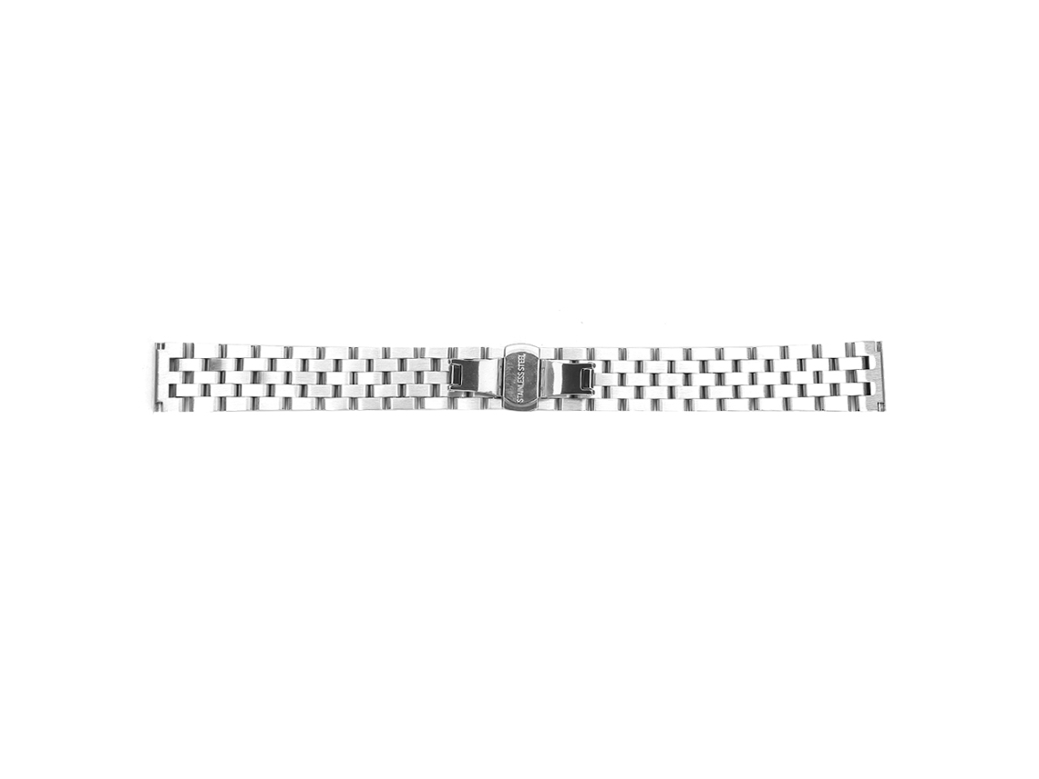 Pulseira Relógio Aço 18mm Interface Arco Oco Substituição Prata