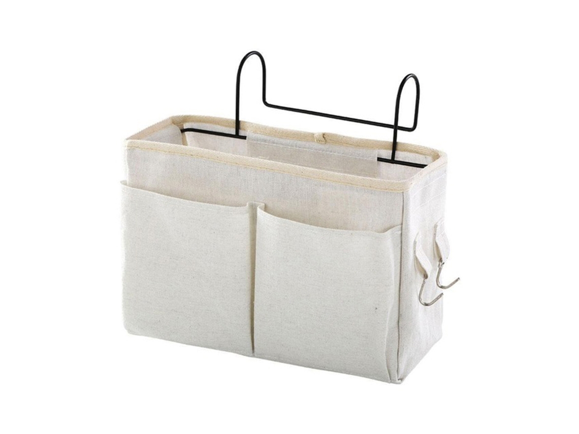 Lurelia Bolsa De Cabeceira, Para Cama, 26 Cm, Branco/bege, Telemóvel Acessível