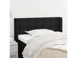 Vidaxl Cabeceira De Cama C/ Abas Tecido 103x16x78/88 Cm Preto