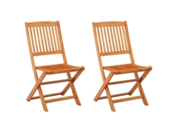 Vidaxl Cadeiras De Jardim Dobráveis 2 Pcs Eucalipto Maciço
