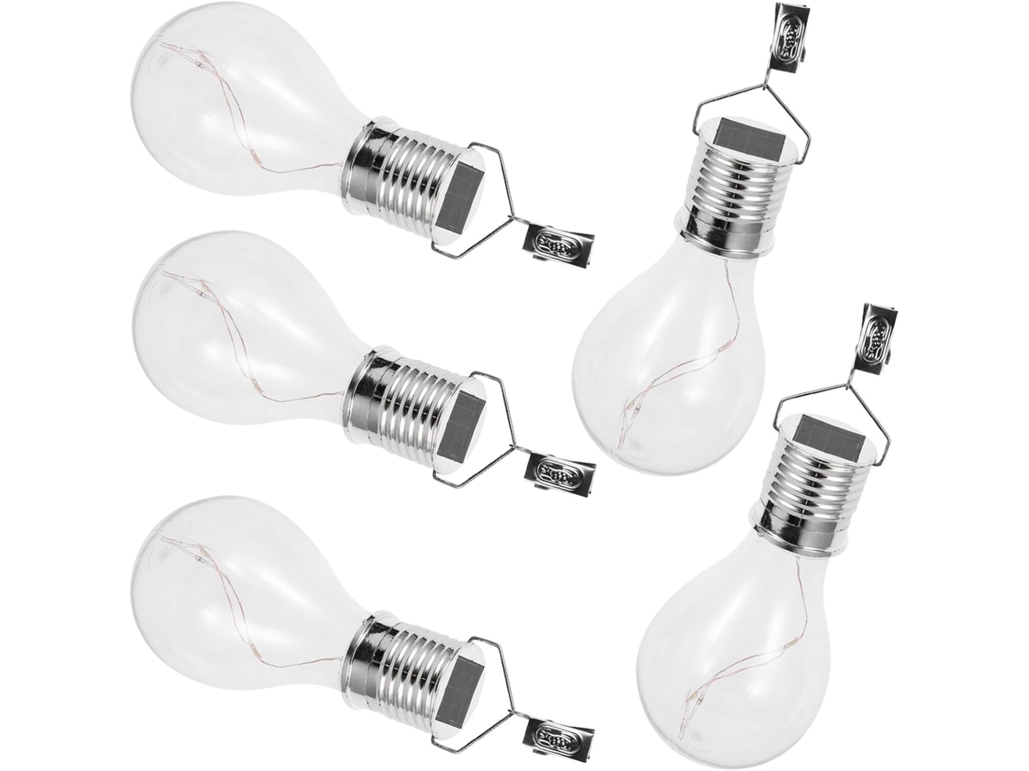 Conjunto De 5 Lâmpadas Solares Led À Prova D'água Para Pendurar, Luz Quente.
