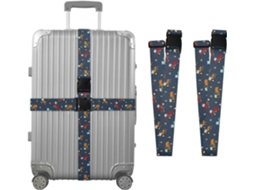 Conjunto De 2 Cintas Bagagem Personalizáveis Com Fivelas Para Caminhão Em Fundo Azul