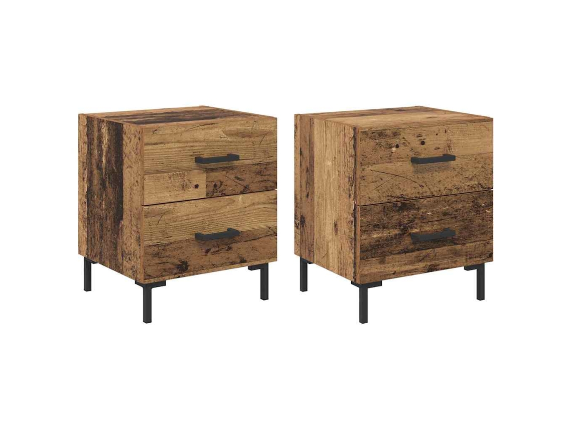 Conjunto de Armário de Cabeceira 2 Pcs Madeira Antiga 40x35x47,5 cm MAISON EXCLUSIVE
