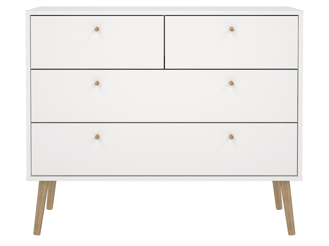 Cómoda com 2+2 Gavetas TVILUM Braga Branco (LAP 98.7 x 81.7 x 39.1 cm)