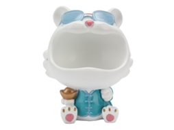Organizador de Mesa Tigre Adorno Cesto Chocolate Branco