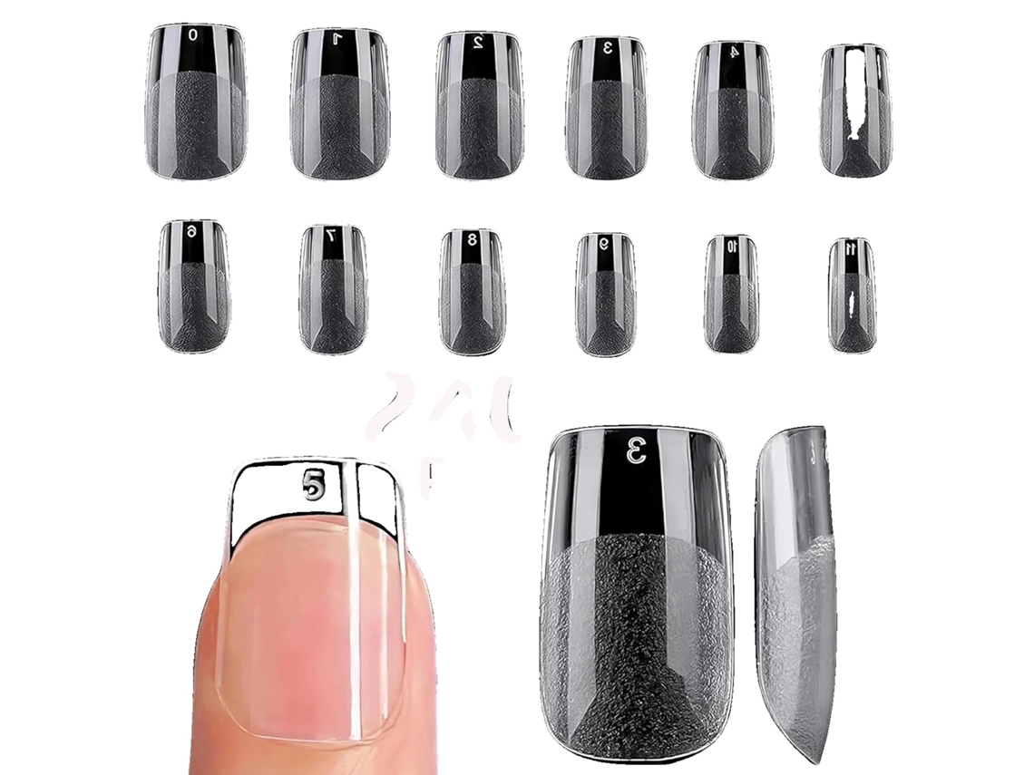 Unhas Postiças, Formato Amêndoa, 240 Peças, Lavanda