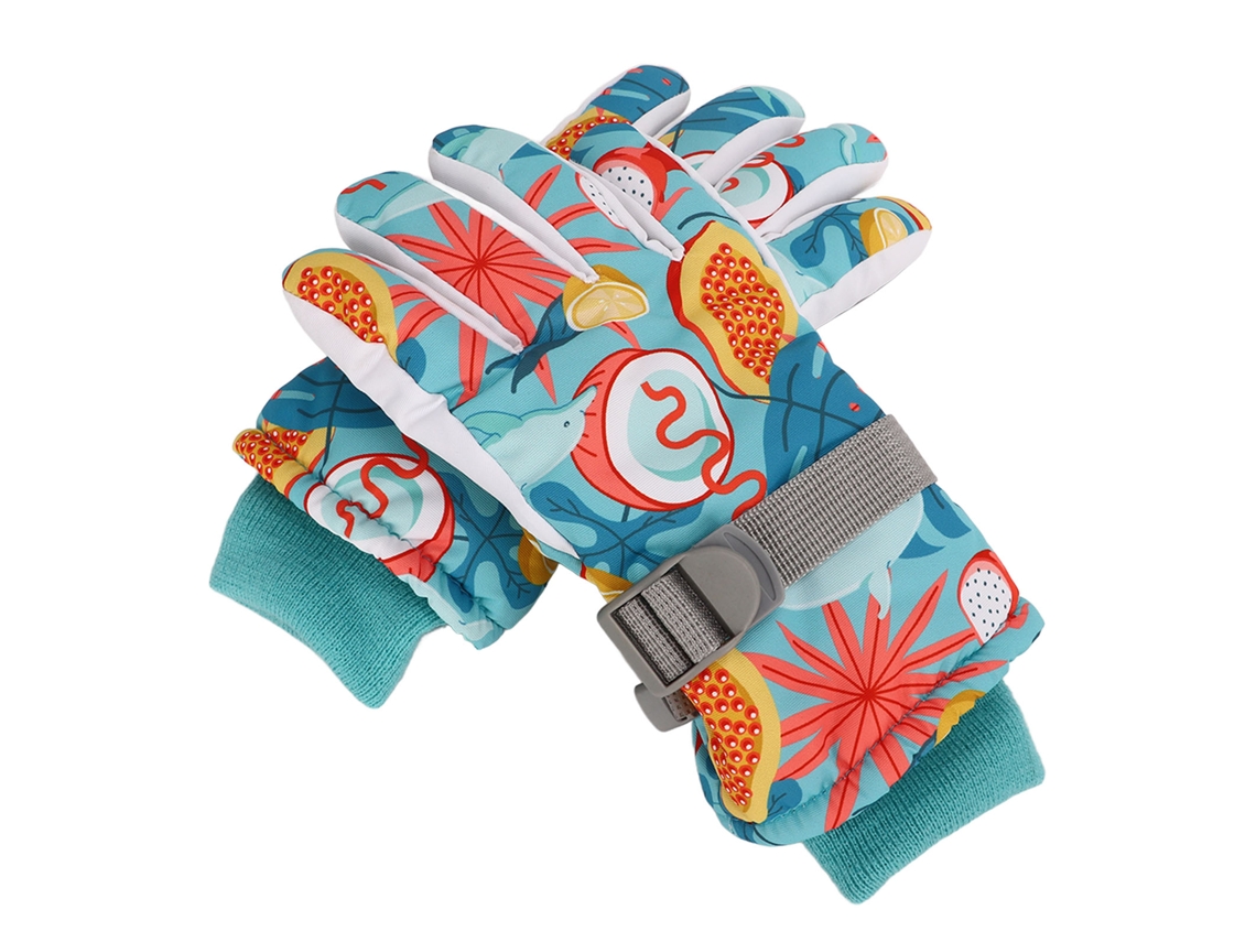 2 Pares de Luvas de Esqui Térmicas, Impermeáveis, Antivento, para Inverno, Azul Claro, 5 Dedos S/MARCA