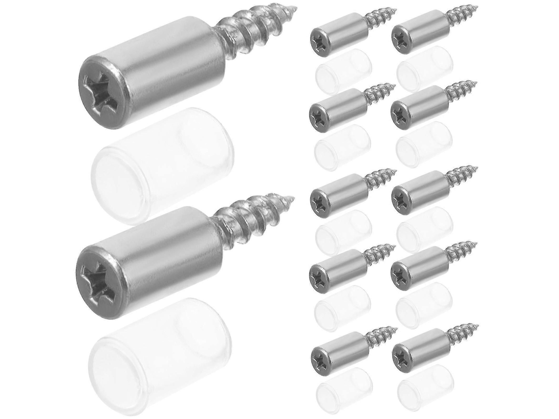 50 Parafusos Auto-atarraxantes Com Buchas Para Espelhos, Com Cabeça Decorativa.