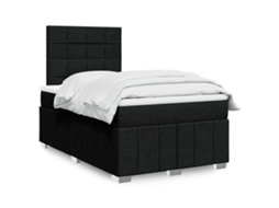 Vidaxl Cama Boxspring Com Colchão 120x190 Cm Tecido Preto