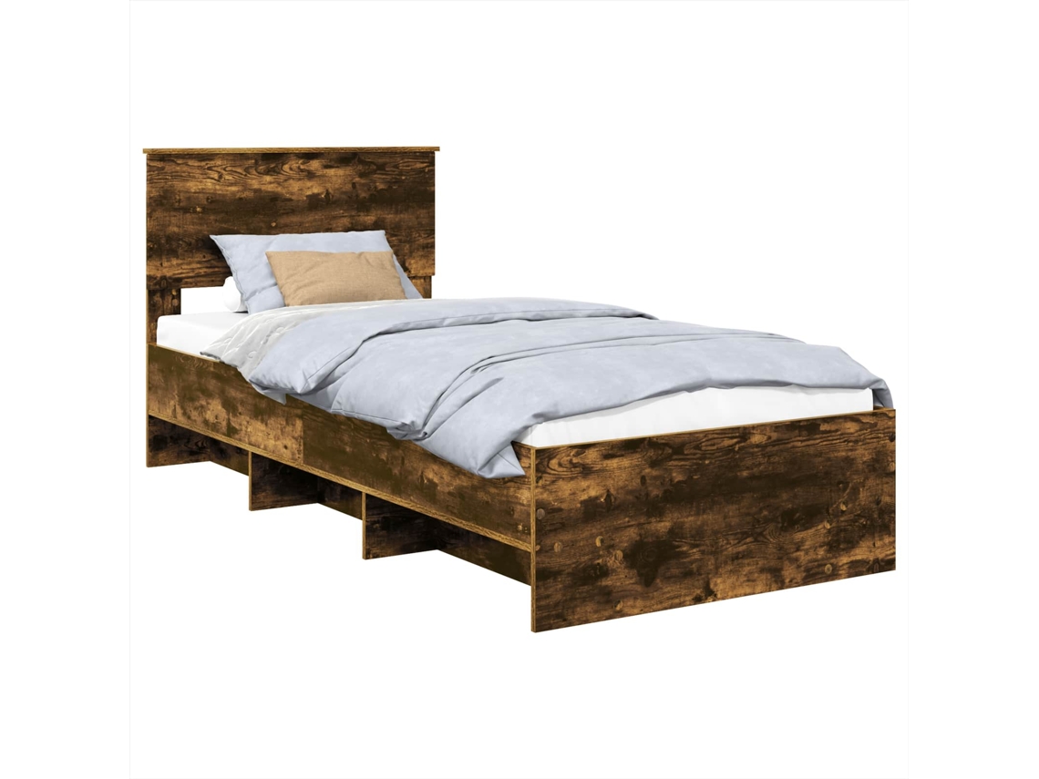 Estrutura de Cama com Cabeceira MAISON EXCLUSIVE Carvalho Defumado 90 X 200 cm