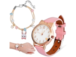 Relógio Infantil De Quartzo Com Pulseira Coelho Para Exibição Das Horas, Cores Sortidas.