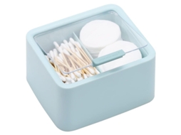 Organizador de banheiro com 2 compartimentos para cotonetes, bolas de algodão e acessórios, azul | S/MARCA