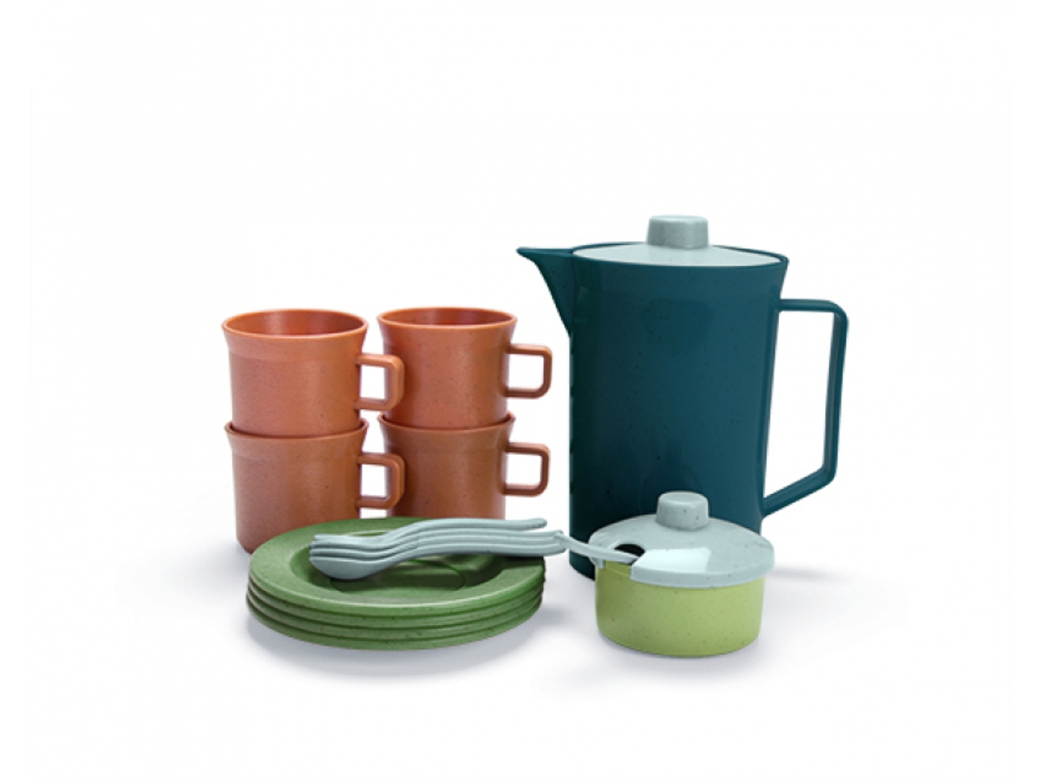 Conjunto De Café Em Bioplástico Dantoy Conjunto De Brinquedos Sustentáveis ​​com 17 Peças