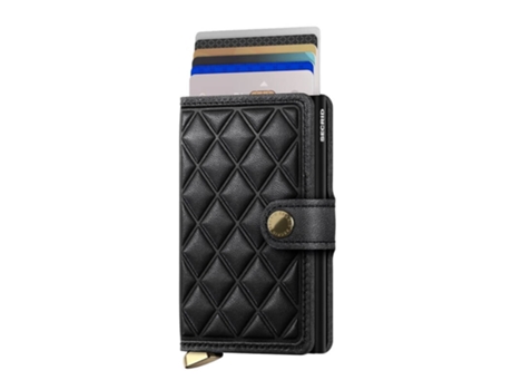 Carteira Fólio, Premium SECRID Miniwallet Emboss Diamantes Preto