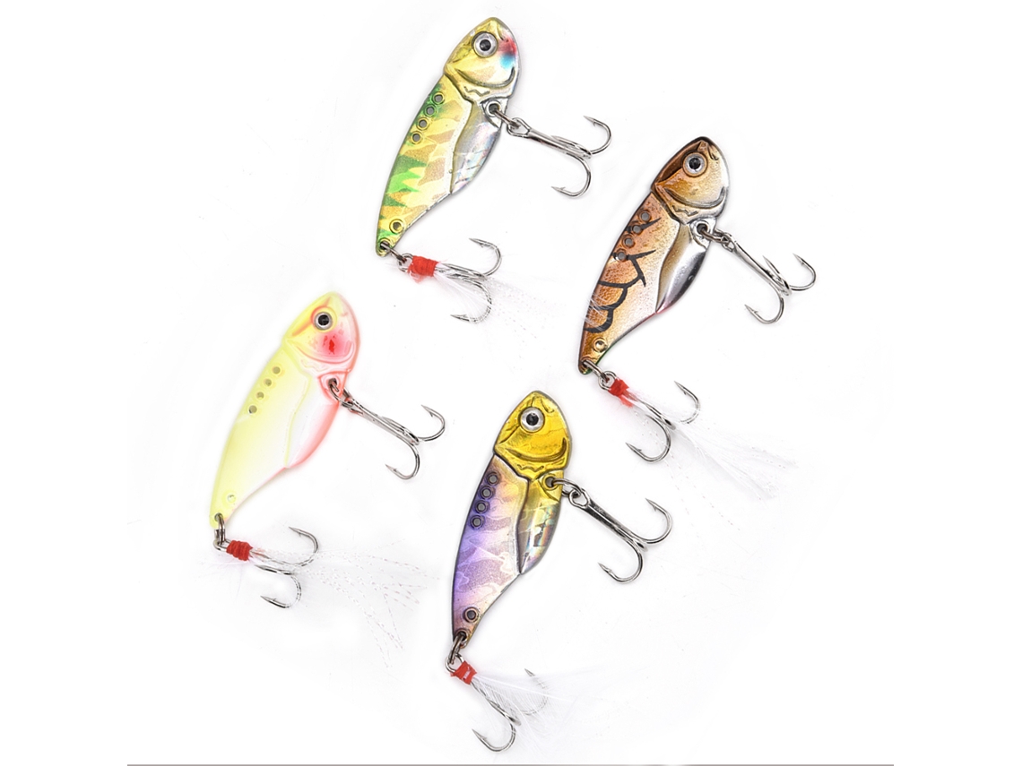 Metal Vib Fishing Lures (enhanced Low Vibration) 5 Pieces 5.5cm 5 Colors Hard Bait Fishing Tackle