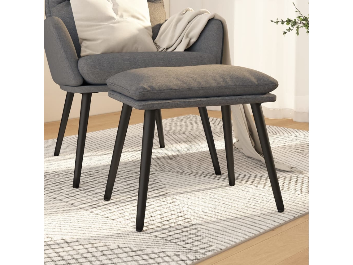 Vidaxl Apoio De Pés 45x29,5x35 Cm Tecido Cinzento-claro
