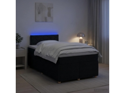 Vidaxl Cama Box Spring Com Colchão Preto 120 X 190 Cm Tecido