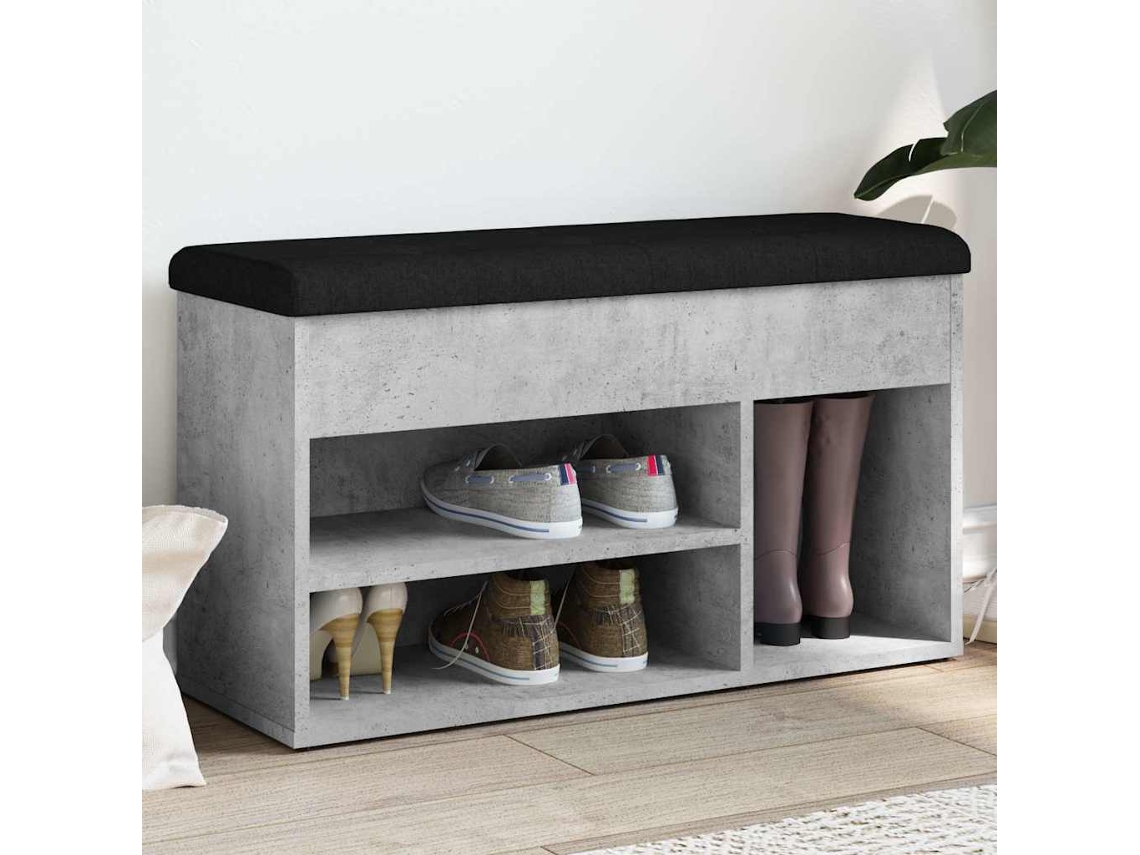 Vidaxl Banco Sapateira 82x32x45,5cm Derivados Madeira Cinzento Cimento