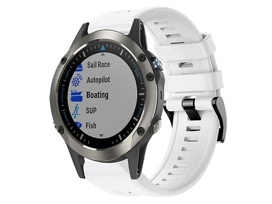 Lurelia Pulseira De Silicone Com Safira Branca, Compatível Garmin Quatix 5