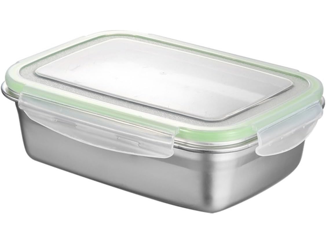 Marmita Bento De 2 Peças Com Tampa Hermética Aço Inoxidável