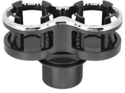 Suporte extensível Duplo para copos de carrinho em ABS preto, porta-copos prático.