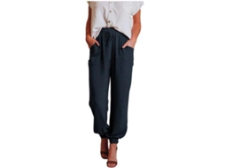 2026 pantalones Jogger Sueltos para Mujer Con Cintura Elástica Y Cordón, Bolsillos Y Tejido Transpirable M Azul Marino