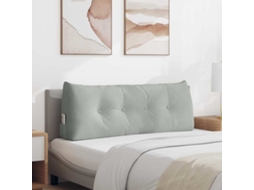Vidaxl Travesseiro Para Costas Cinzento-claro 120 X 24 X 50 Cm Veludo